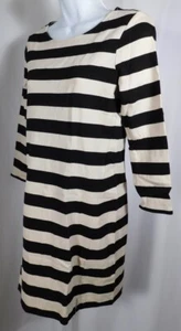 Vestido THEORY para mujer negro y beige a rayas cuello escote jersey tejido por cambio talla M - Imagen 1 de 5
