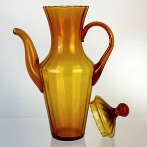 Atemberaubender Empoli Kunst Glaskrug Mid Century Italien Zirkus Zelt Deckel/Deckel MCM - Bild 1 von 10