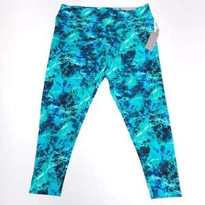 NEW Soft Surroundings Leggigs XL Petite Blue Green Yoga Running Gym Tie-Dye NWT - Picture 1 of 5