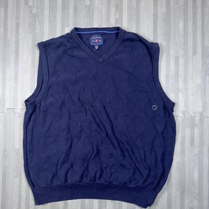 Saddlebred Sweater Vest Men's XLT Argyle Pattern Navy Blue Preppy - Picture 1 of 7