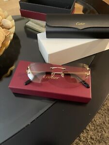 Cartier Gold Wire C-decor  Brown Tint  Rimless Lenses