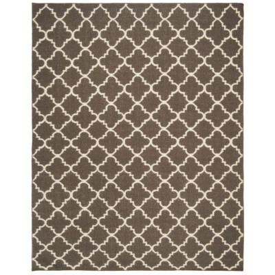 SAFAVIEH Dhurries DHU554C Handwoven Brown / Ivory Rug - Image 1 of 4
