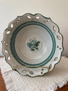 Studio Art Pottery 10" Serving Bowl w Perforated Edge Decor Waynesboro, PA 2001 - Picture 1 of 9