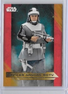 2017 Topps Star Wars The Last Jedi Officer Nandan Roty Gold 12/25 Parallel SSP