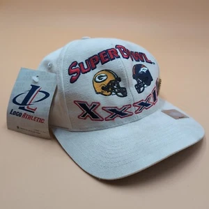 Sombrero Super Bowl XXXII De Colección Nuevo Con Etiquetas Incluye PIN Talla Única Para Todos Snapback Blanco - Imagen 1 de 13