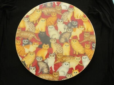 MAMAZOOKA DESIGNS Lazy Susan CAT'S MEOW 15" Diameter Turntable EUC Discontinued - Image 1 of 4