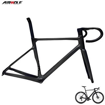 Airwolf Carbon Rennrad Rahmen 700x38c Lightweight Fahrrad Paint-free Matt - Bild 1 von 4