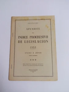 Aranzadi Appendix to the Progressive Index of Legislation 1953 - January to June - Picture 1 of 1