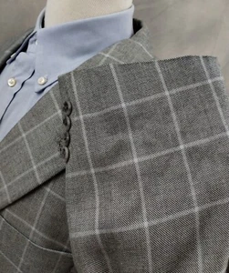 44L 44R Jack Victor Sport Mantel Herren hellgrau Bambus kariert Blazer 2 Btn Jacke - Bild 1 von 9