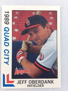 1989 Quad City Angels-Eastern League-BEST Baseball Card-Jeff Oberdank