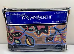 BED SHEETS VINTAGE YSL Yves Saint Laurent 3pc TWIN SET DESIGN BY DAN RIVER NEW - Picture 1 of 6