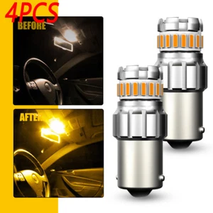 Amber 7506 P21W 1156 BA15S LED Back Reverse up Turn Signal Parking Running Light - Picture 1 of 16