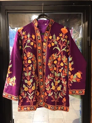 Chaqueta bordada de seda, abrigo chaqueta mujer, chaqueta boho, chaqueta hecha a mano Foto 1 de 4