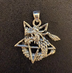 Sterlingsilber 0,925 Drache auf Pentagramm -- 1 1/8 Zoll --- Menge 1626 - Bild 1 von 1