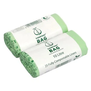 50 x 10L Compost Bag Compostable Bags for Kitchen Caddy-EN13432 Food Bin Liners - Picture 1 of 5