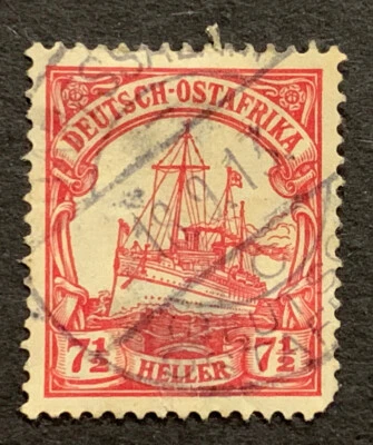 Travelstamps: 1905 GERMANY EAST AFRICA STAMPS Kaiser’s Yacht 7½h Used - Image 1 of 4
