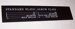 NEW NOS Rowe AMI MM-1 MM1 Price of Plays Card Display Card #5 Jukebox Juke - Picture 1 of 2