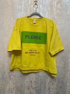 One Oversize T-Shirt "Please" 100% Cotton - Picture 1 of 4