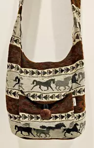 Rukuray Tribal Azteken Gobelin Schulter Crossbody Tasche Pferde Fronttasche Boho - Bild 1 von 9