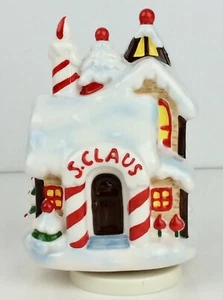 1984 Santa House drehbare Weihnachtsspieluhr EBELING REUSS Porzellan Japan - Bild 1 von 7