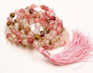 Watermelon Mala Prayer Beads 108, crystal, Buddhist, meditation Eliminate worry - Picture 1 of 2