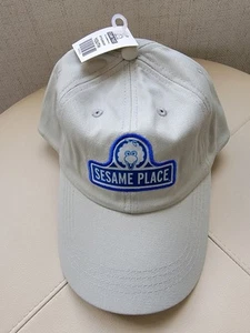 SESAME STREET Light Gray Beige Big Bird Logo Baseball Cap Size Youth NWT Hat - Picture 1 of 10