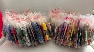 Vtg 100 + Pc Asst Embroidery Lot Dmc Variety Thread floss on Metal Ring All # - Image 1 of 4