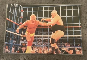 1999 Comic Images WWF Oversized Photo Card #3 | Hulk Hogan vs King Kong Bundy - Picture 1 of 2