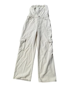 Wild Fable Denim Jumpsuit Bandeau Trägerlos Schulterfrei Beige Damen Small - Bild 1 von 13