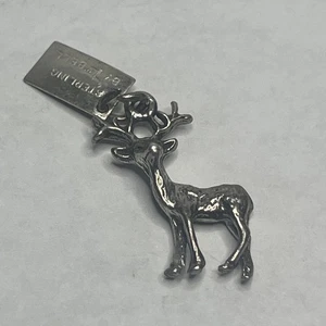 Vintage pendant charm 925 sterling silver Bell deer elk reindeer - Picture 1 of 3