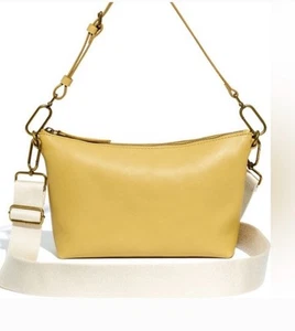 Neu ohne Etikett Madewell The Leather Carabiner Crossbody Sling Bag gelb - Bild 1 von 10