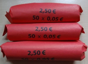 5 Cent Münzen Deutschland 3 Stück Rollen Wert 7,50 € - Bild 1 von 1