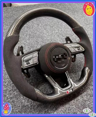 Audi carbon fiber flat bottomed sports steering wheel (model A3A4A5A6A7Q3Q5Q7) Foto 1 de 4