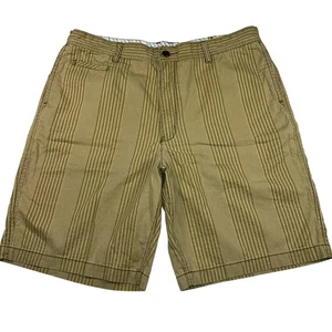 Tommy Bahama Denim 100% Cotton Tan Pinstripe Casual Shorts Size 40 - Picture 1 of 11