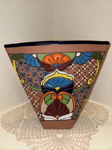 Neu Talavera Ventilator Pflanzgefäß 10” H x 12” B Graduierung auf 3” @ Sockel einzigartig keine Beschädigungen - Bild 1 von 17