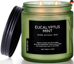 M&SENSE Duftkerze Eukalyptus Minze,330g 70 Stunden lang brennend, große - Bild 1 von 9