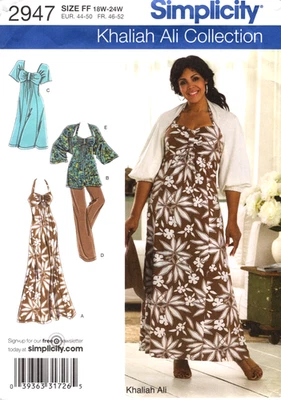 Dress, Shrug, Tunic, Pants Simplicity Pattern 2947 Khaliah Ali  18W-24W - Image 1 of 2