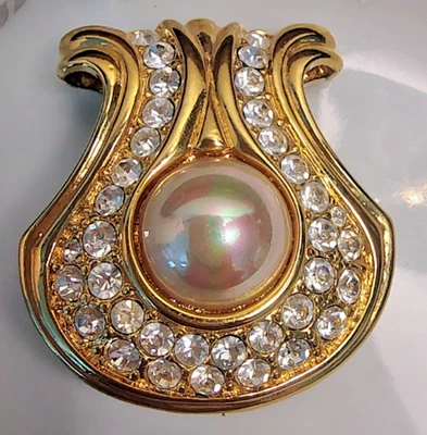 Colgante De Colección Nolan Miller Oro Perla Transparente Estrás Forma Concha para Collar Foto 1 de 4