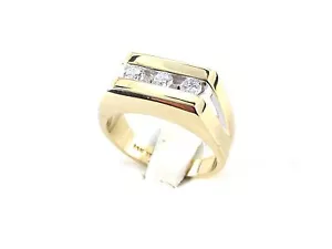 14k Yellow Gold Mens Diamond Ring 0.50 Carat - Picture 1 of 9
