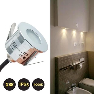 Faretto mini 12V punto luce incasso LED spot 1W segnapassi IP65 box doccia scale - Imagen 1 de 6