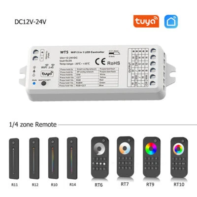 5CH Tuya Smart WiFi Led Controller for 5050 RGB RGBW RGBCCT Single Color Strip  - Image 1 of 4