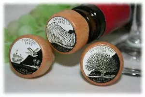 1-Stato Quarto Tappi Vino Personalizzati 50 Stati Texas Stopper - Foto 1 di 11