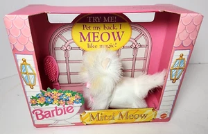 Vintage 1993 Barbie Mitzi Meow Kitty Cat Plush & Brush Mattel NIB NRFB #11070 90 - Picture 1 of 8