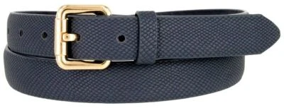 Women's Skinny Belt Snake Embossed Leather Casual Dress Belt Roller Buckle - Image 1 of 4