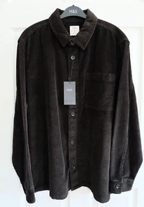 Ex M&S Forest Green Pure Cotton CORD Corduroy Overshirt _ XL & XXL - Picture 1 of 6