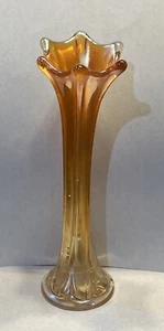 Imperial Marigold Carnival Glass Morning Glory Vase 8.5” - Picture 1 of 5