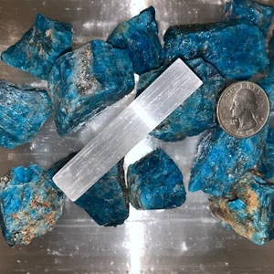 BLAUER APATIT GROB, GELADEN 1000 KARAT SET + EIN KOSTENLOSER SELENIT LADESTICK - Bild 1 von 6
