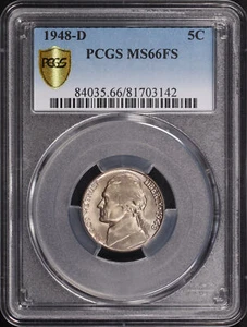 1948-D Jefferson Nickel PCGS MS-66 FS - Picture 1 of 2