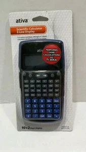 Ativa Scientific Calculator 2 Line Display AT-30I Trig Fraction Handheld - Picture 1 of 2