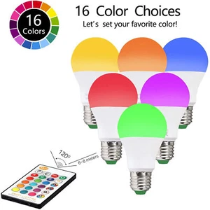 RGB E27 LED 10W Glühbirne Farbwechsel Birne Licht mit Fernbedienung Glühlampe - Bild 1 von 12